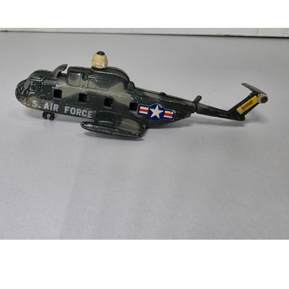 Vintage U.S. Air Force Diecast Metal Military Helicopter Camo A104 Incomplete